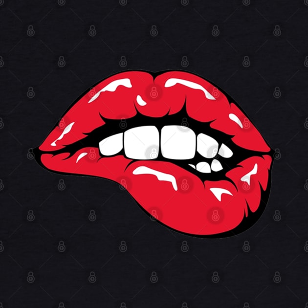 Red Lips Pop Art by BadDesignCo